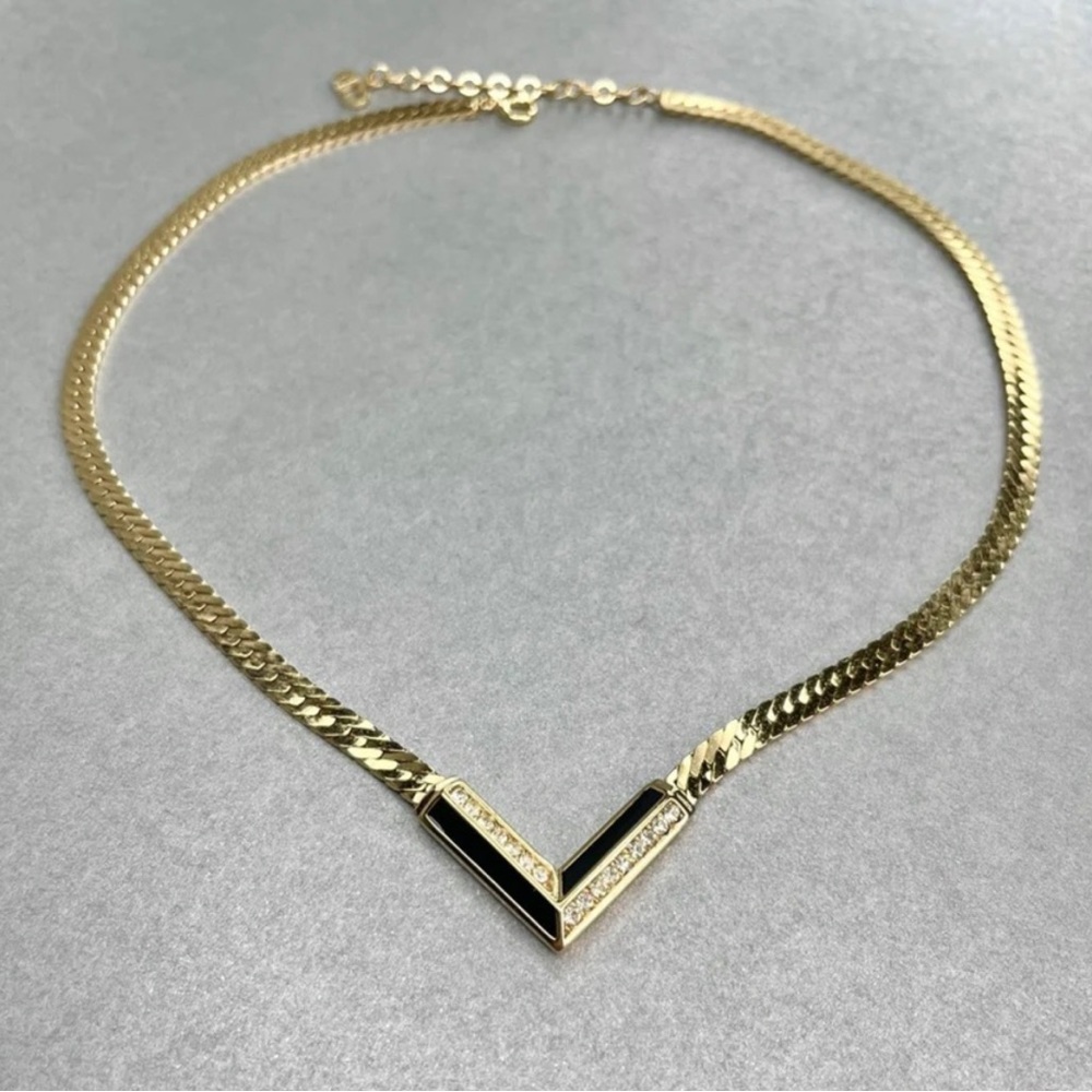 DIOR | Christian Dior Necklace | Gold | Vintage | Herringbone